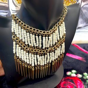 White beaded necklace